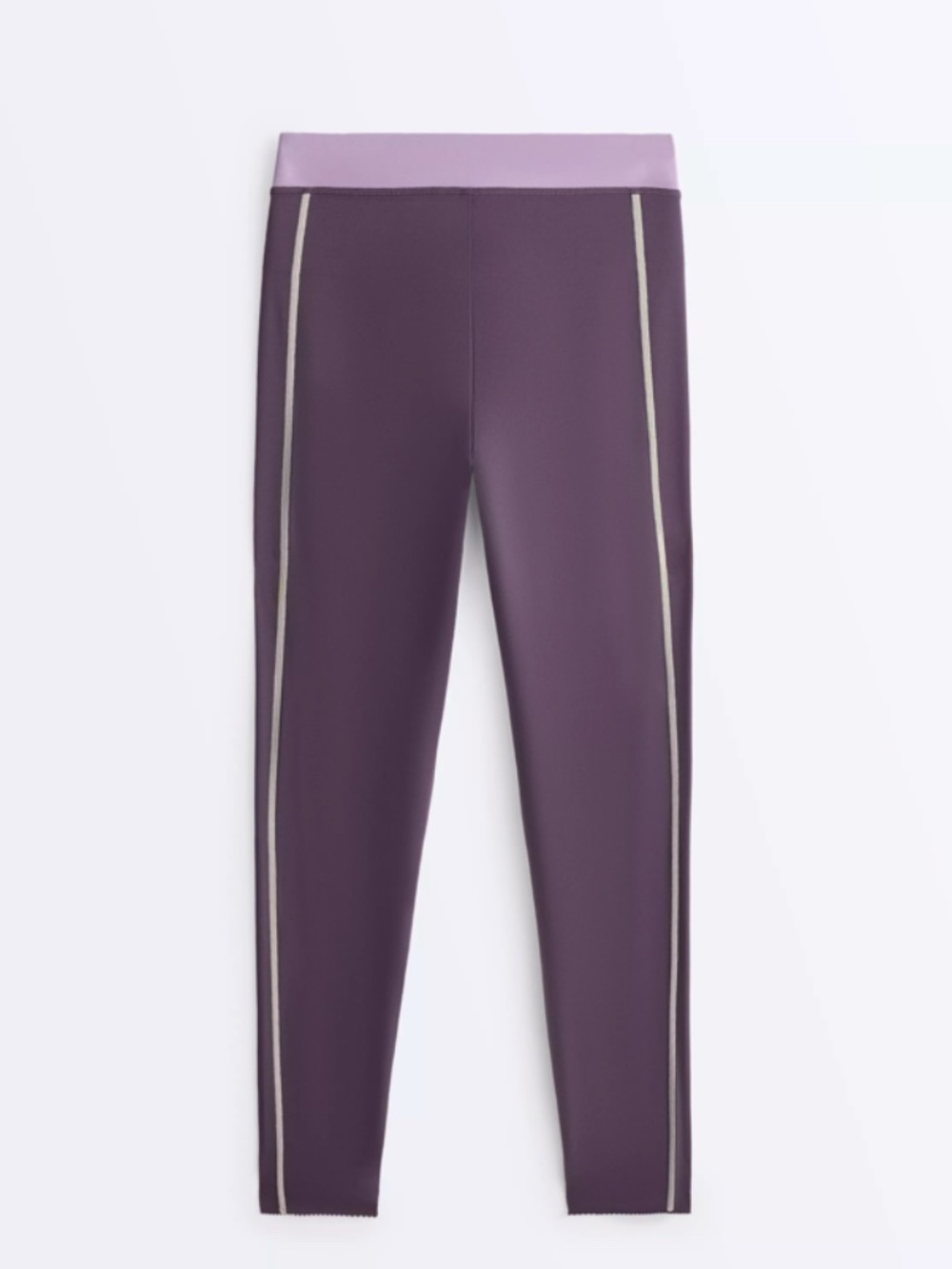 OYSHO Compressive purple high rise 65cm ankle-length leggings XS